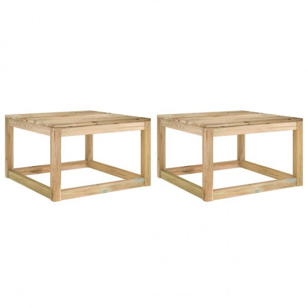 Mesas de palets de jardín 2 uds madera impregnada 60x60x36.5 cm