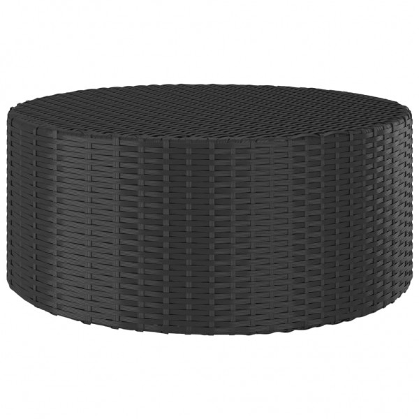 Mesita de centro de ratán sintético negro 68x68x30 cm