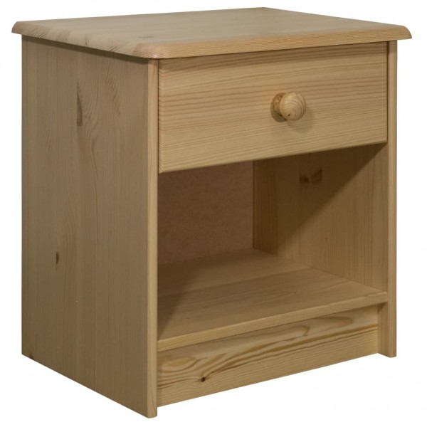 Mesita de noche de madera maciza de pino 41x30x42 cm