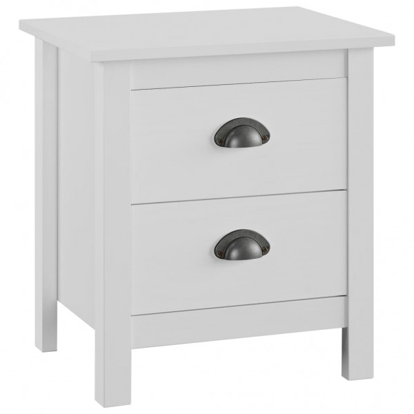 Mesita de noche Hill madera maciza de pino blanco 46x35x49.5 cm