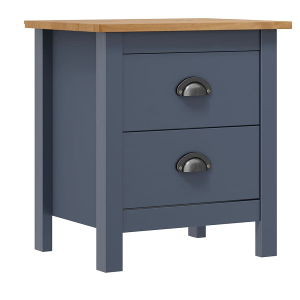 Mesita de noche Hill madera maciza de pino gris 46x35x49.5 cm