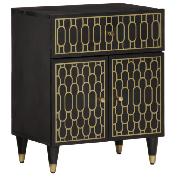 Mesita de noche madera maciza de mango 50x33x60 cm