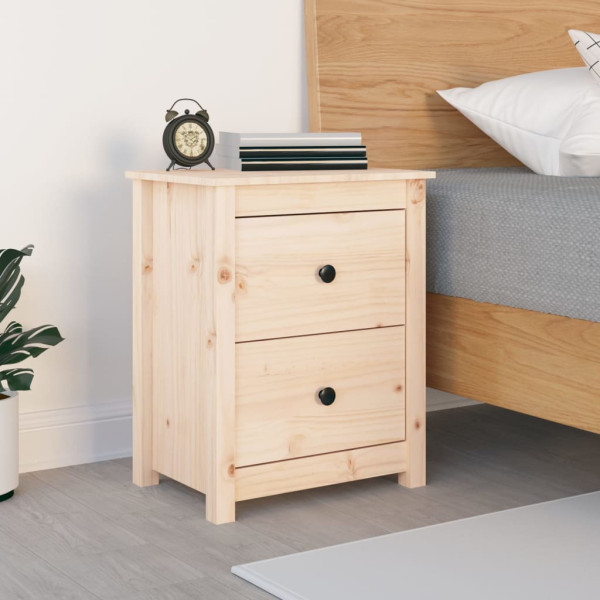 Mesita de noche madera maciza de pino 50x35x61.5 cm