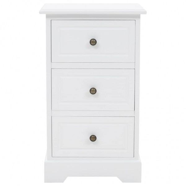 Mesita de noche MDF y madera de pino 35x32x59 cm