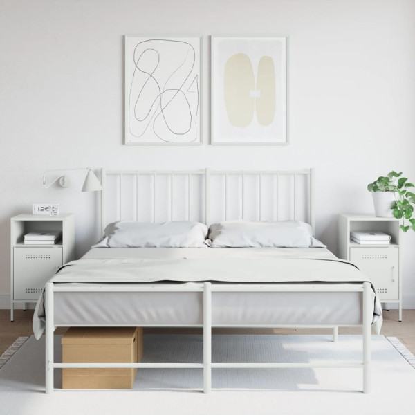 Mesitas de noche 2 uds acero laminado blanco 36x39x68 cm