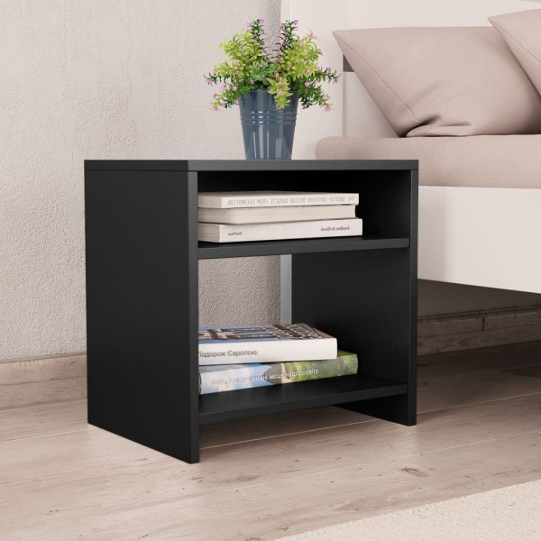 Mesitas de noche 2 uds madera contrachapada negro 40x30x40 cm