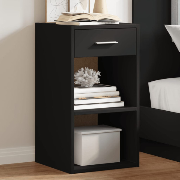 Mesitas de noche 2 uds madera de ingeniería negro 35x34x65 cm