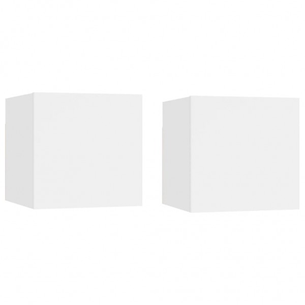 Mesitas de noche 2 uds madera ingeniería blanca 30.5x30x30 cm