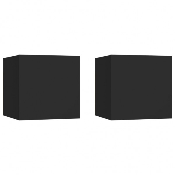Mesitas de noche 2 uds madera ingeniería negro 30.5x30x30 cm