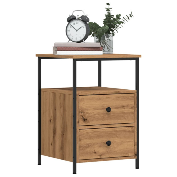 Mesitas de noche 2 uds madera roble artisan 34x35.5x50 cm
