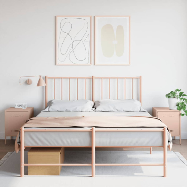 Mesitas de noche 2 unidades acero rosa 36x39x50.5 cm