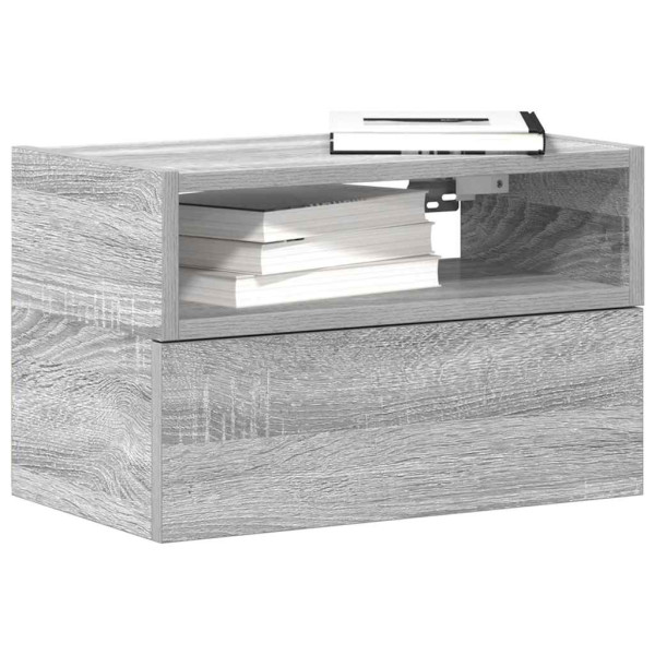 Mesitas de noche de pared 2 uds gris sonoma 45x26x28.5 cm