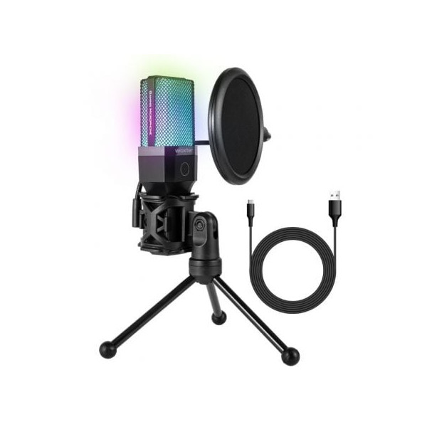 Micrófono Woxter MIC STUDIO 65 RGB negro