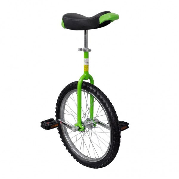Monociclo verde ajustable. 20 pulgadas