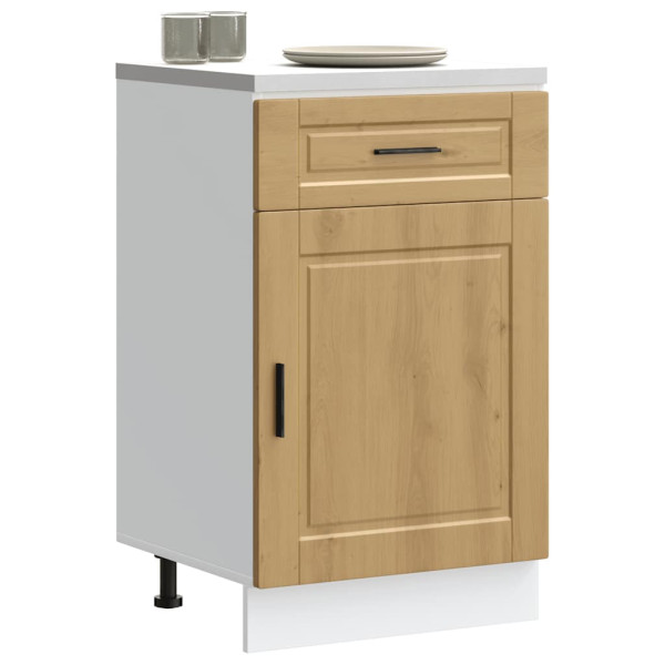 Mueble bajo de cocina porto roble artesano madera reconstituida