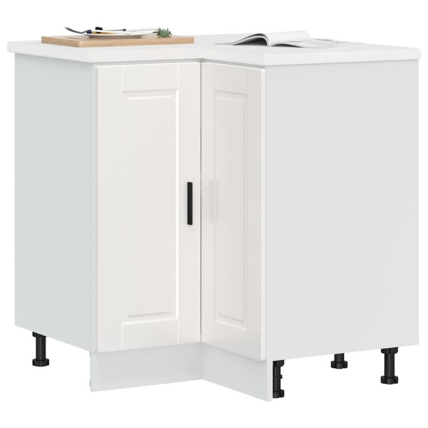 Mueble bajo esquina de cocina porto alto brillo blanco