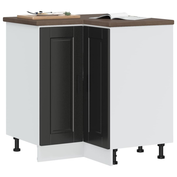 Mueble bajo esquina de cocina porto negro madera reconstituida