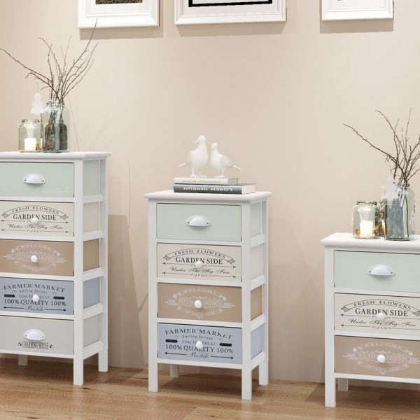 Mueble de almacenaje estilo francés 4 cajones de madera