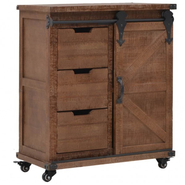 Mueble de almacenaje madera maciza abeto marrón 64x33.5x75 cm