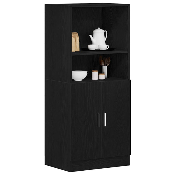 Mueble de cocina madera de ingeniería negro 57x41.5x131.5 cm