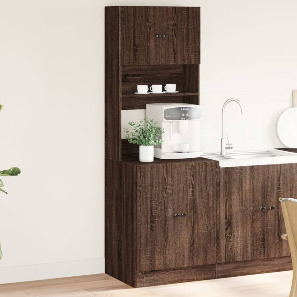 Mueble de cocina madera ingeniería marrón roble 60x50x180 cm