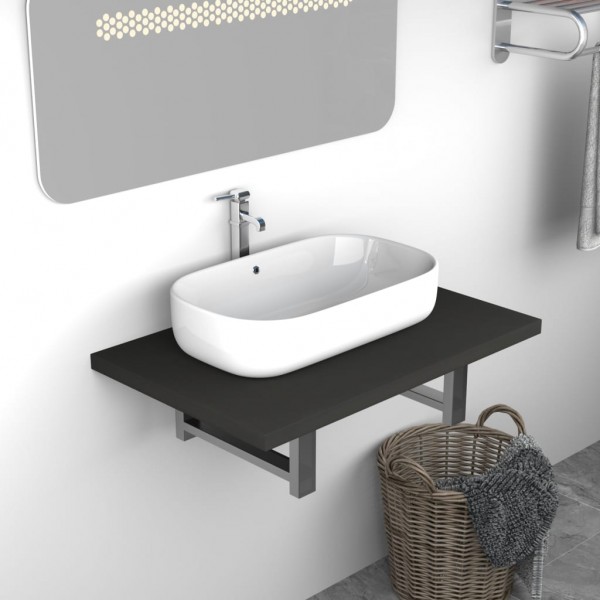 Mueble de cuarto de baño gris 60x40x16.3 cm