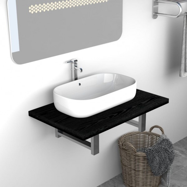 Mueble de cuarto de baño negro 60x40x16.3 cm