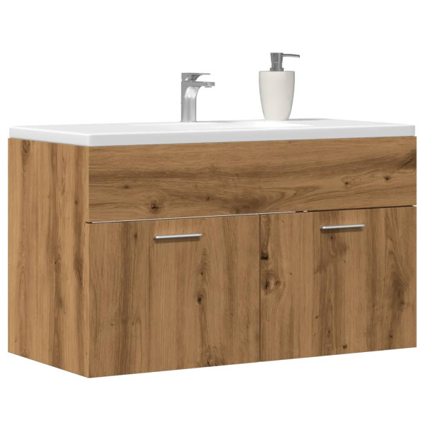 Mueble de lavabo de baño madera roble artisan 90x38.5x46 cm