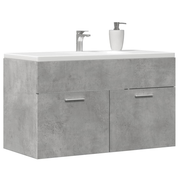 Mueble de lavabo madera ingeniería gris hormigón 90x38.5x46 cm