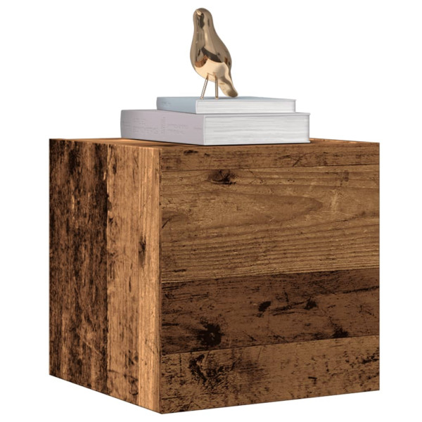 Mueble de pared para TV madera envejecida 30.5x30x30 cm