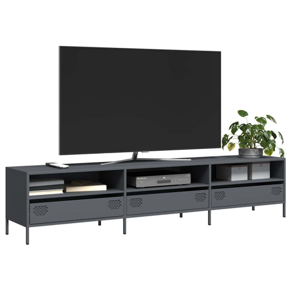 Mueble de TV acero laminado en frío antracita 202x39x43.5 cm