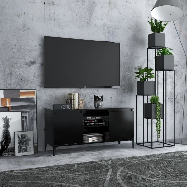 Mueble de TV con patas de metal negro 103.5x35x50 cm