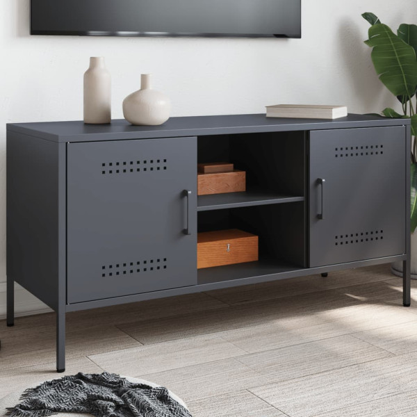 Mueble de TV de acero gris antracita 100.5x39x50.5 cm