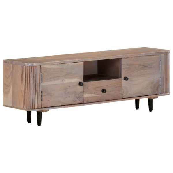 Mueble de TV de madera maciza de acacia 118x30x40 cm