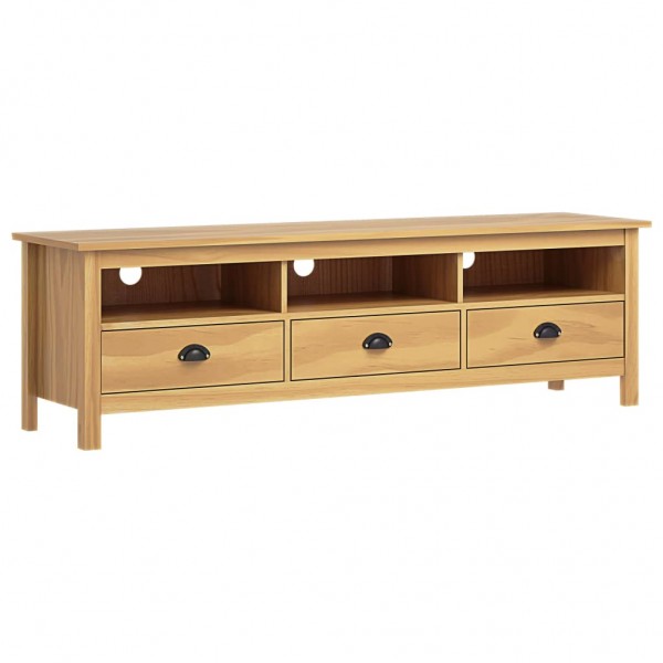 Mueble de TV Hill madera maciza pino marrón miel 158x40x47 cm