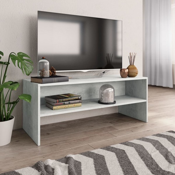 Mueble de TV madera contrachapada gris hormigón 100x40x40 cm