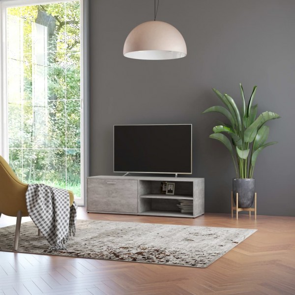 Mueble de TV madera contrachapada gris hormigón 120x34x37 cm