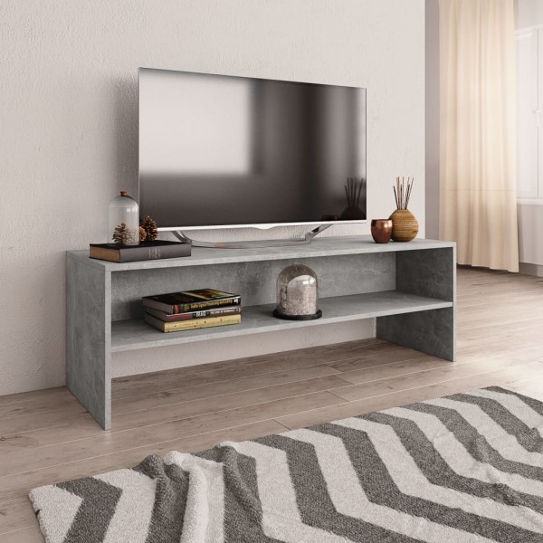 Mueble de TV madera contrachapada gris hormigón 120x40x40 cm