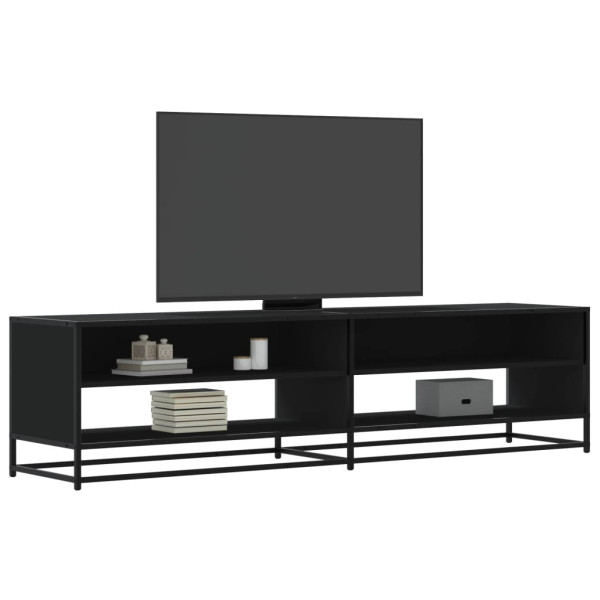 Mueble de TV madera de ingeniería negro 180.5x40x46 cm