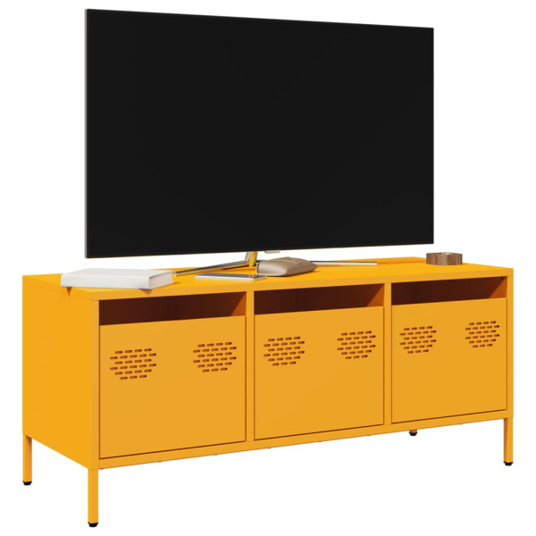 Mueble para TV acero laminado en frío amarillo 101.5x39x43.5 cm