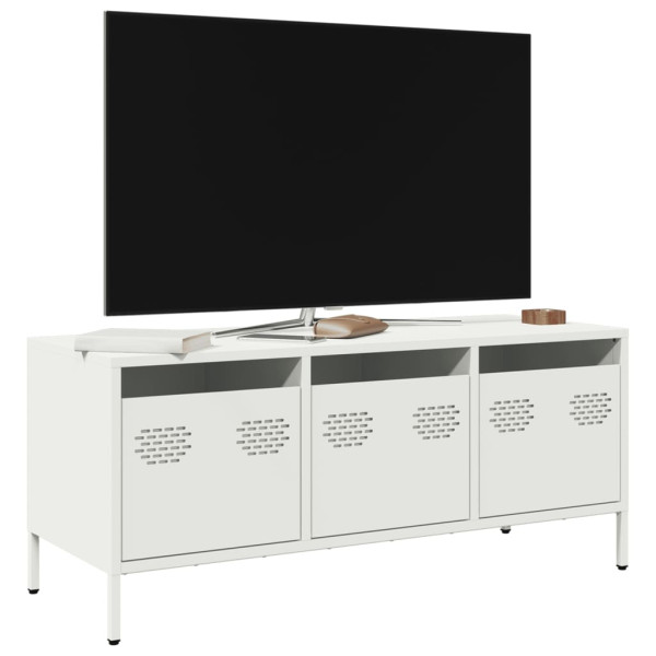 Mueble para TV acero laminado en frío blanco 101.5x39x43.5 cm