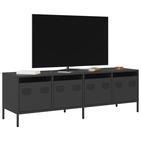 Mueble para TV acero laminado en frío negro 135x39x43.5 cm