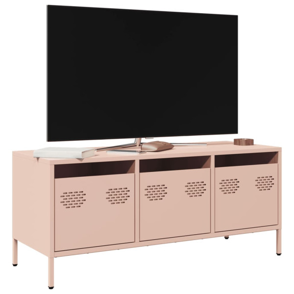 Mueble para TV acero laminado en frío rosa 101.5x39x43.5 cm