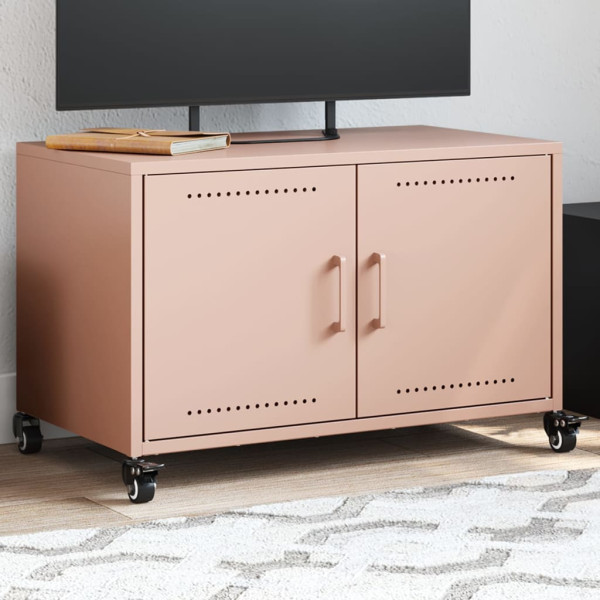 Mueble para TV acero laminado en frío rosa 68x39x43.5 cm