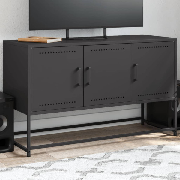 Mueble para TV de acero negro 100.5x39x60.5 cm