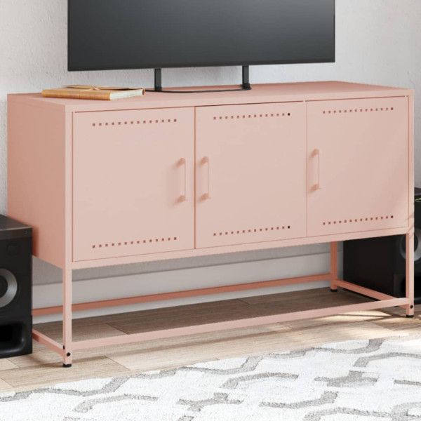 Mueble para TV de acero rosa 100.5x39x60.5 cm