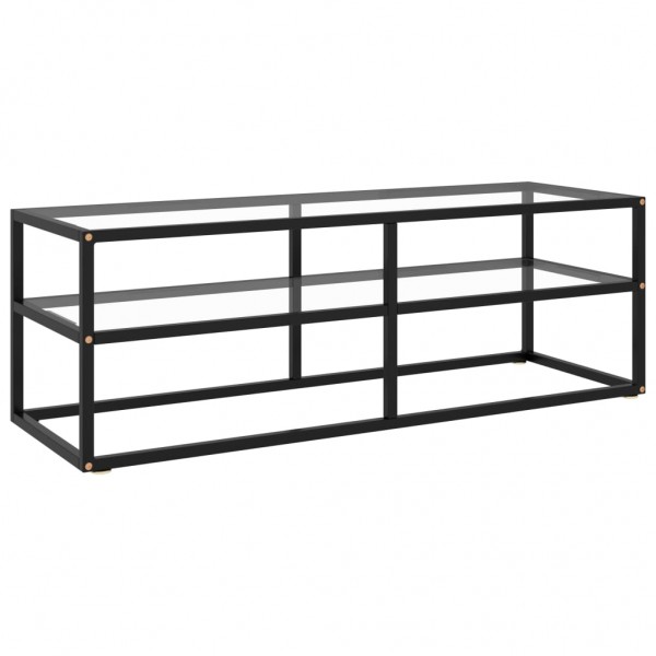 Mueble para TV de vidrio templado negro 120x40x40 cm