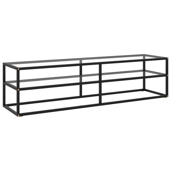 Mueble para TV de vidrio templado negro 160x40x40 cm