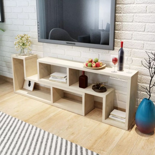 Mueble para TV en forma de L color roble
