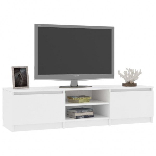 Mueble para TV madera contrachapada blanco 140x40x35.5 cm